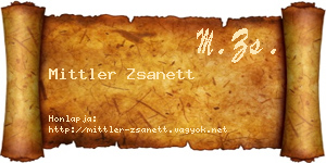 Mittler Zsanett névjegykártya